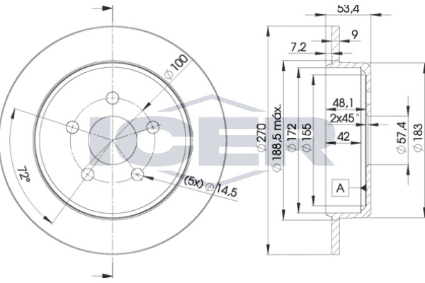 Tarcza hamulcowa ICER 78BD5114-2