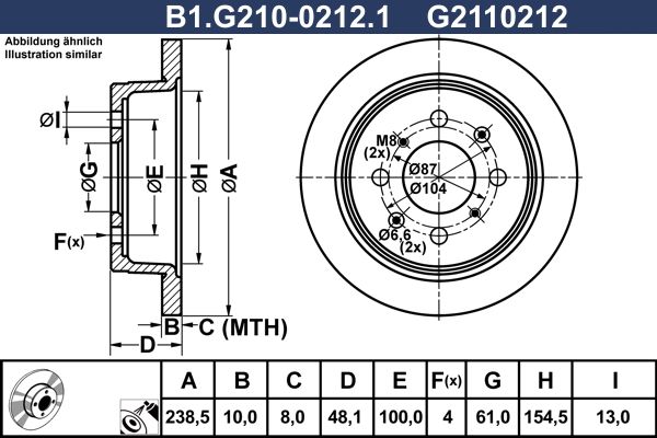 Tarcza hamulcowa GALFER B1.G210-0212.1