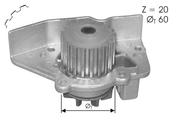 Pompe à eau, refroidissement du moteur