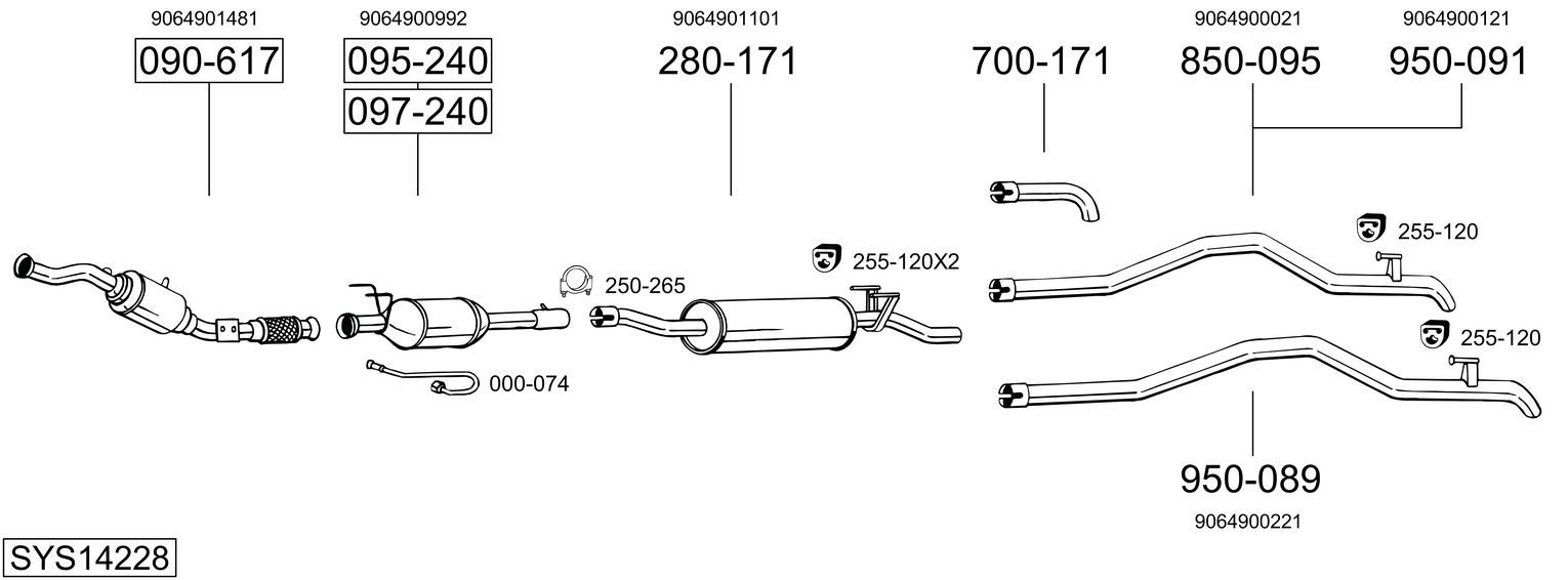 Układ wydechowy BOSAL SYS14228