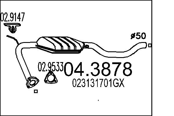 Katalizator MTS 023131701GX