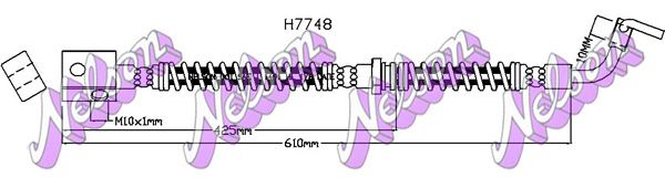 Przewód hamulcowy elastyczny KAWE H7748