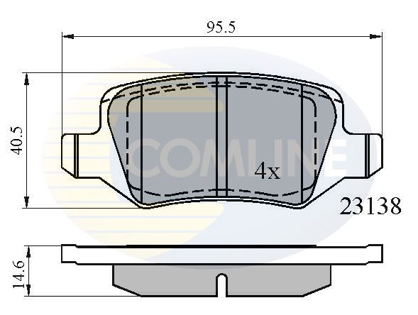 Zestaw klocków hamulcowych, hamulce tarczowe COMLINE CBP01149