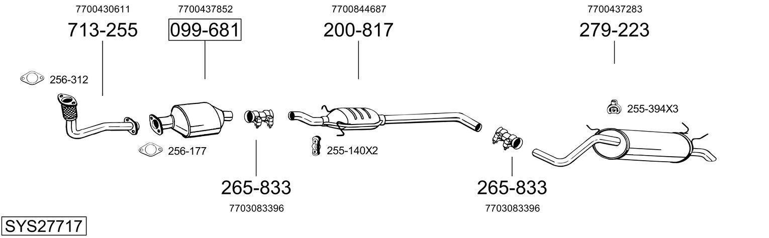 Układ wydechowy BOSAL SYS27717
