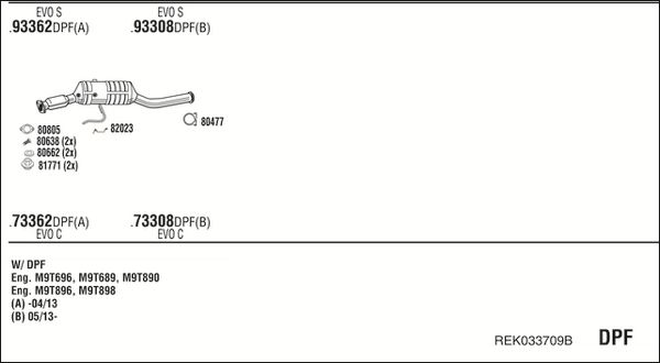Układ wydechowy WALKER REK033709B