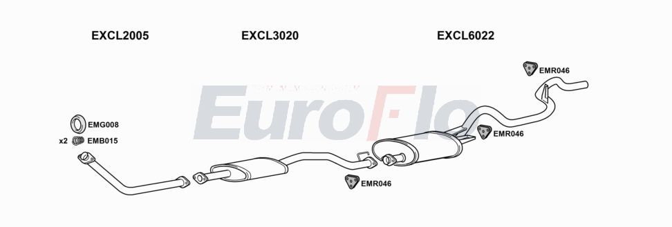 Układ wydechowy EUROFLO CLL2025D8008A00