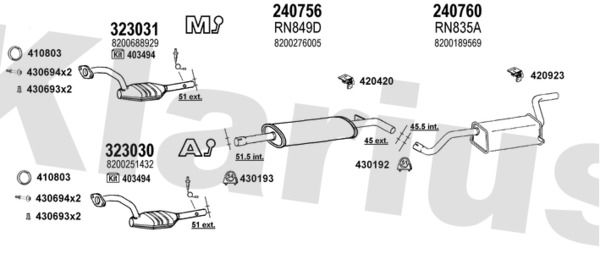 Układ wydechowy KLARIUS 721169E