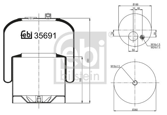 Burduf, suspensie pneumatica FEBI BILSTEIN 35691