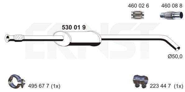 Tłumik środkowy ERNST 530019