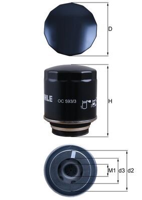 Olejový filter MAHLE OC 593/3