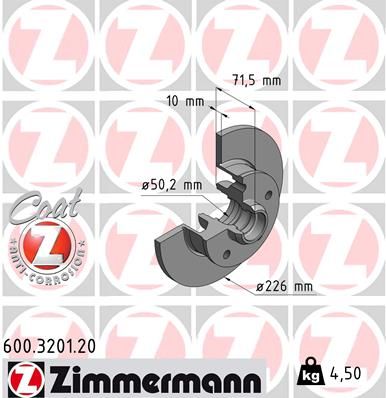 Brzdový kotouč ZIMMERMANN 600.3201.20