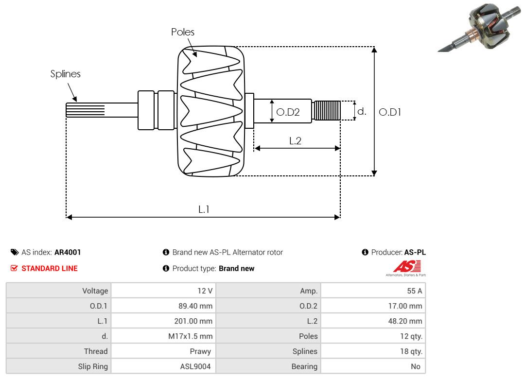 Levně Rotor, generátor AS-PL AR4001