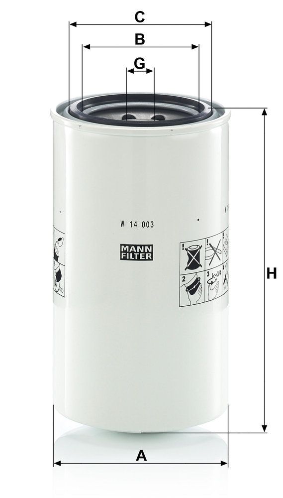 Levně Filtr, pracovní hydraulika MANN-FILTER W 14 003