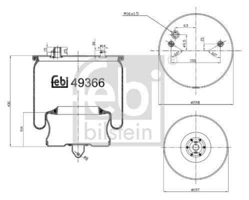 Burduf, suspensie pneumatica FEBI BILSTEIN 49366
