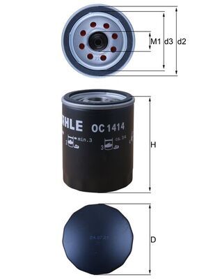 Olejový filter MAHLE OC 1414