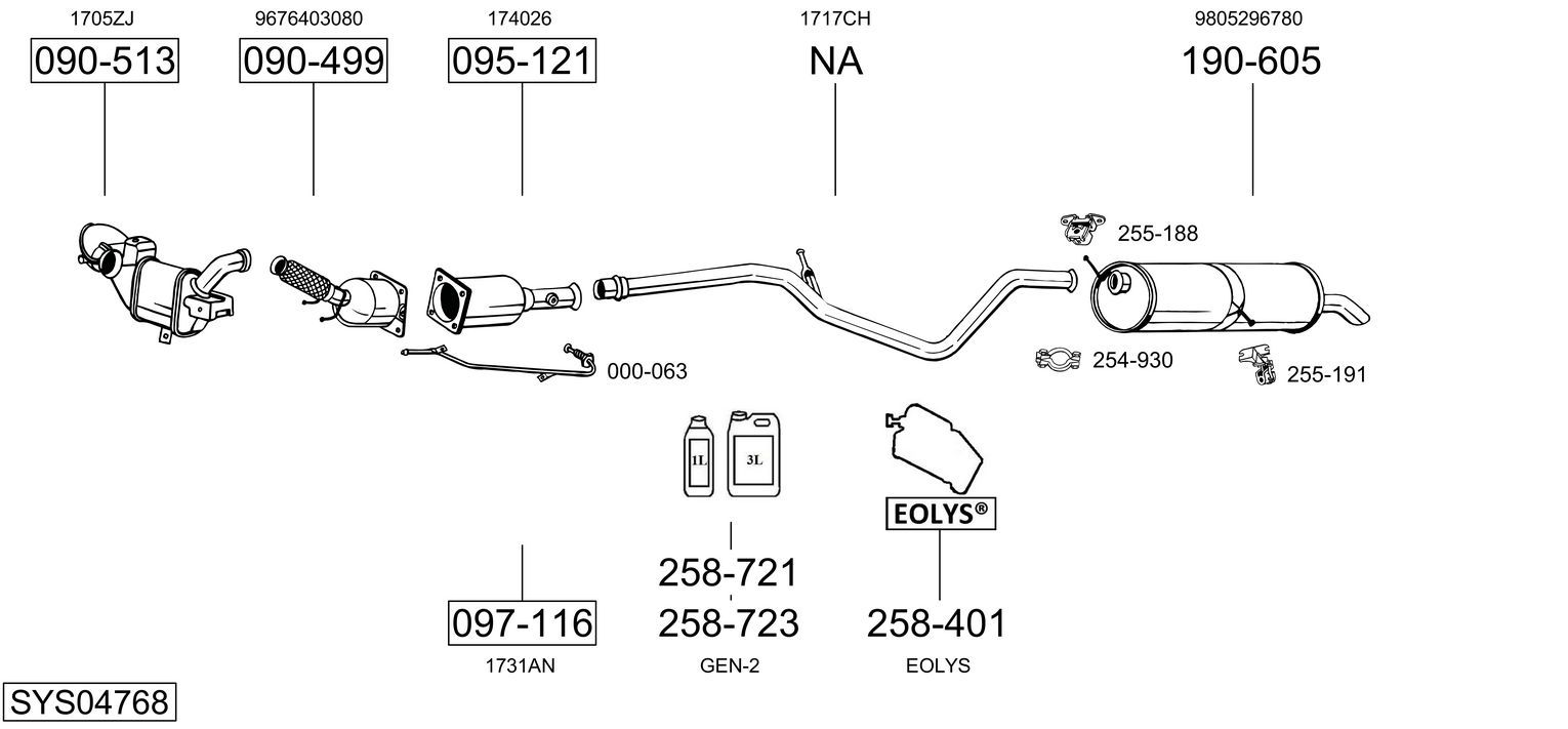 Układ wydechowy BOSAL SYS04768