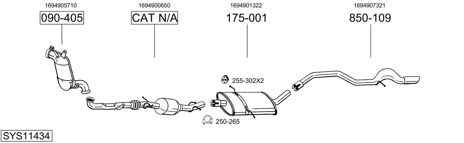 Układ wydechowy BOSAL SYS11434