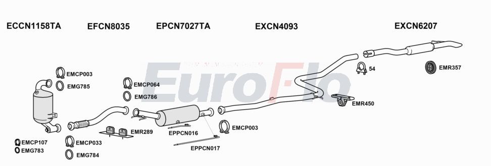 Układ wydechowy EUROFLO CNBERM16D6056B