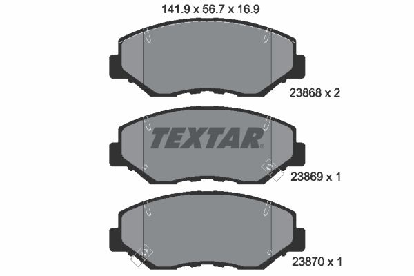 Sada brzdových platničiek kotúčovej brzdy TEXTAR 2386801