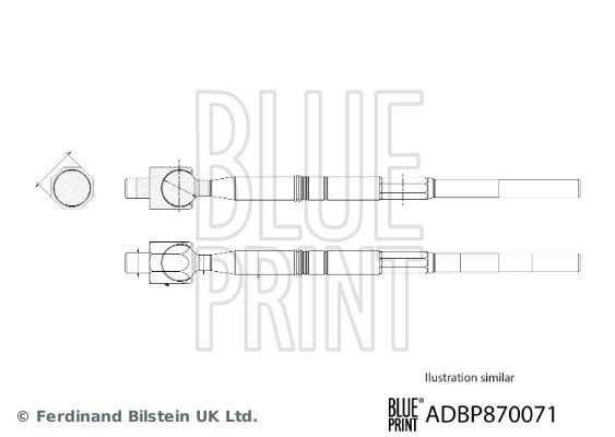 Połączenie osiowe, drążek kierowniczy poprzeczny BLUE PRINT ADBP870071