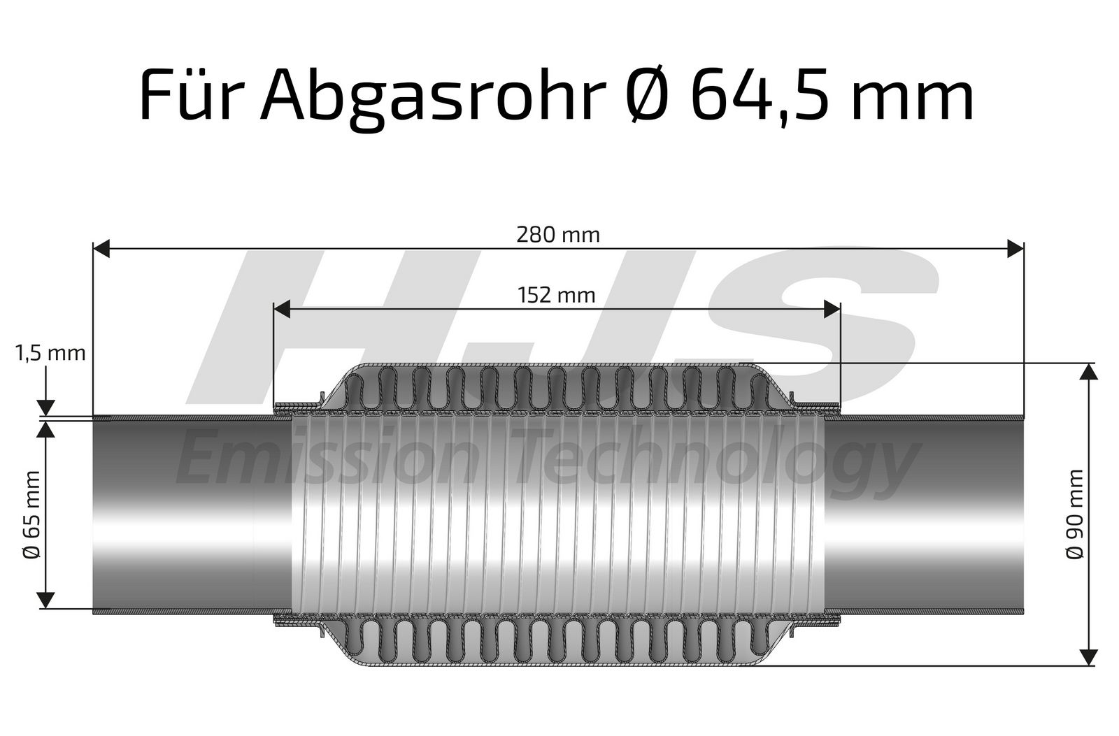 Levně Flexibilní trubka, výfukový systém HJS 83 00 8441