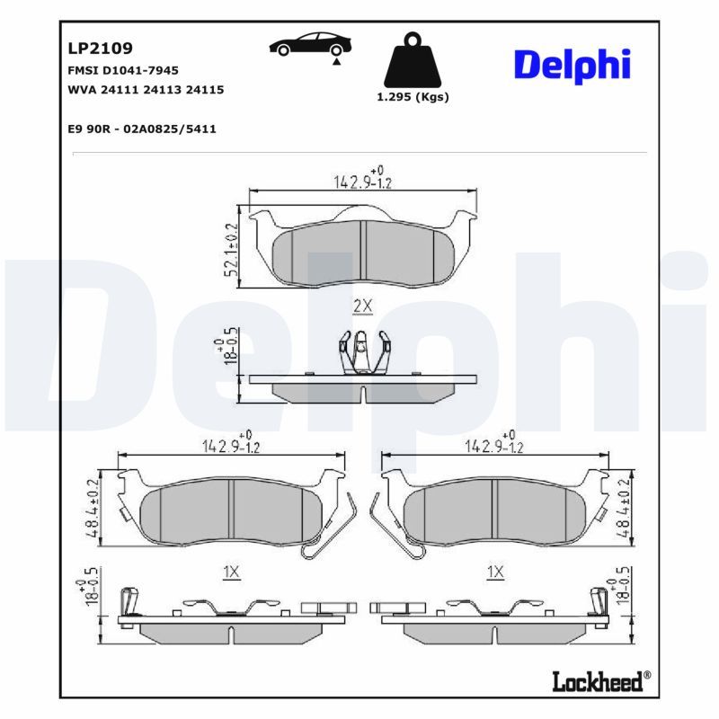 set placute frana,frana disc DELPHI LP2109