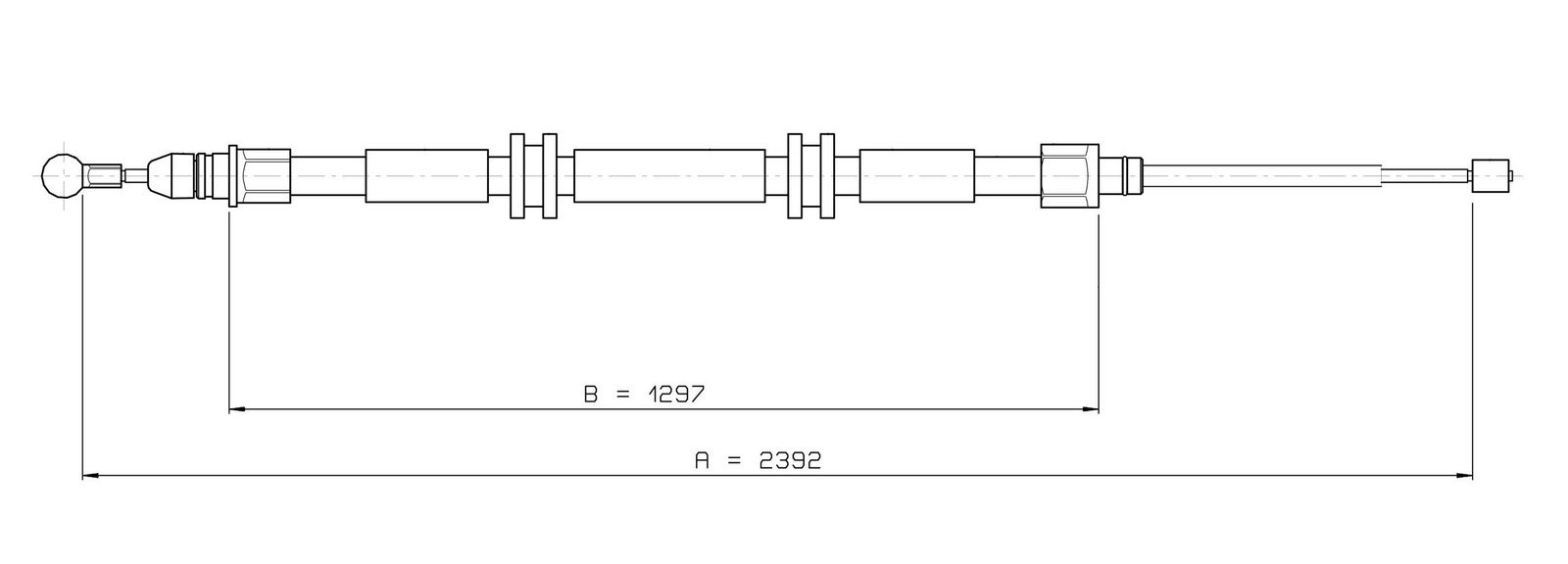Cablu, frana de parcare METZGER 11.6686