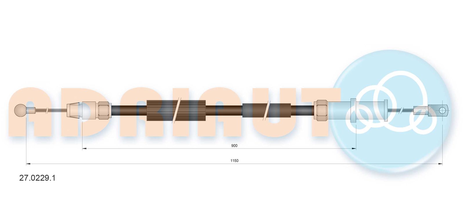 Cablu, frana de parcare ADRIAUTO 27.0229.1
