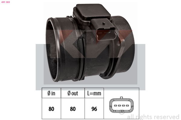 Przepływomierz masowy powietrza KW 491 303