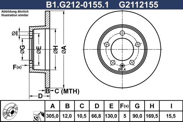 Tarcza hamulcowa GALFER B1.G212-0155.1