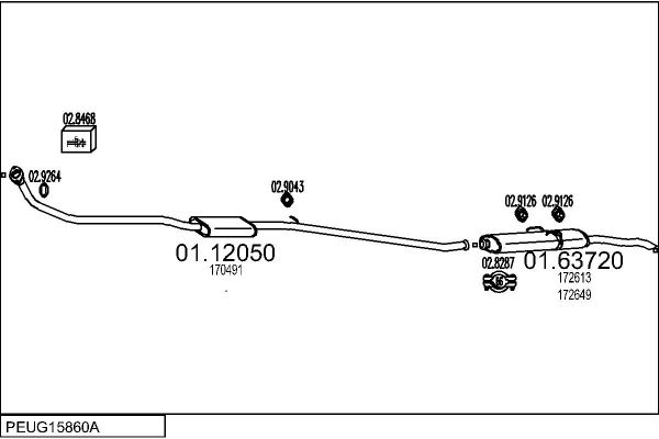 Układ wydechowy MTS PEUG15860A008591