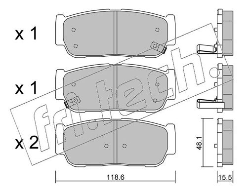 Zestaw klocków hamulcowych, hamulce tarczowe FRI.TECH. 743.0