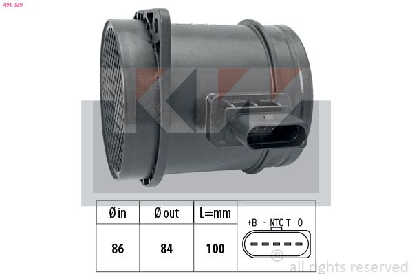 Przepływomierz masowy powietrza KW 491 329