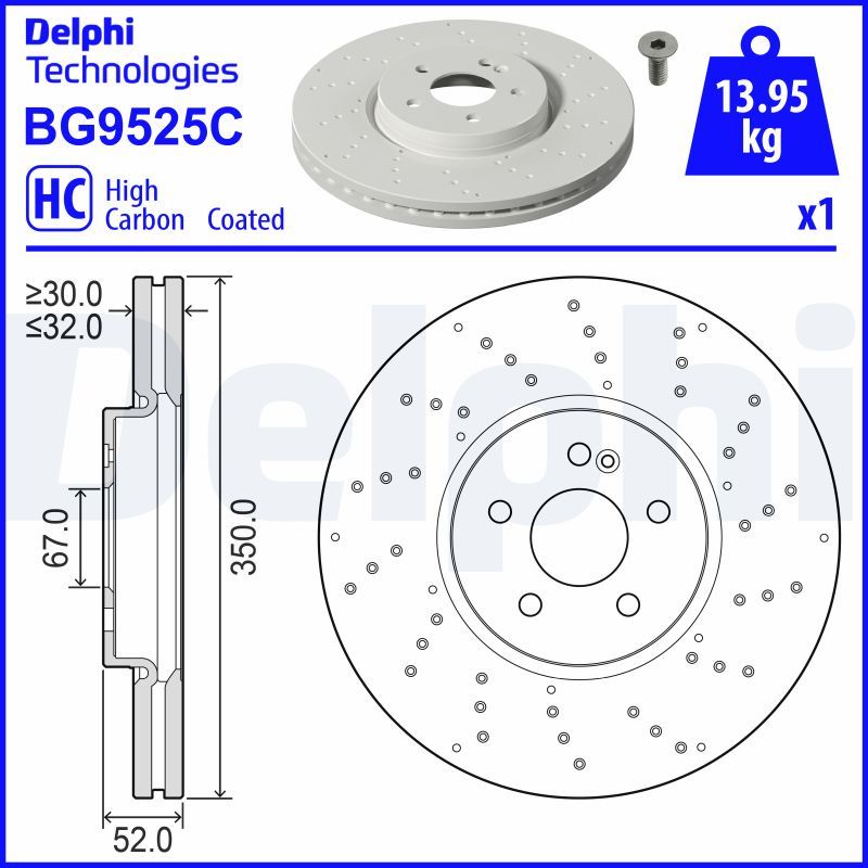 Tarcza hamulcowa DELPHI BG9525C