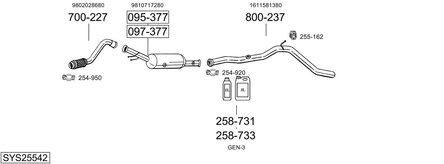 Układ wydechowy BOSAL SYS25542