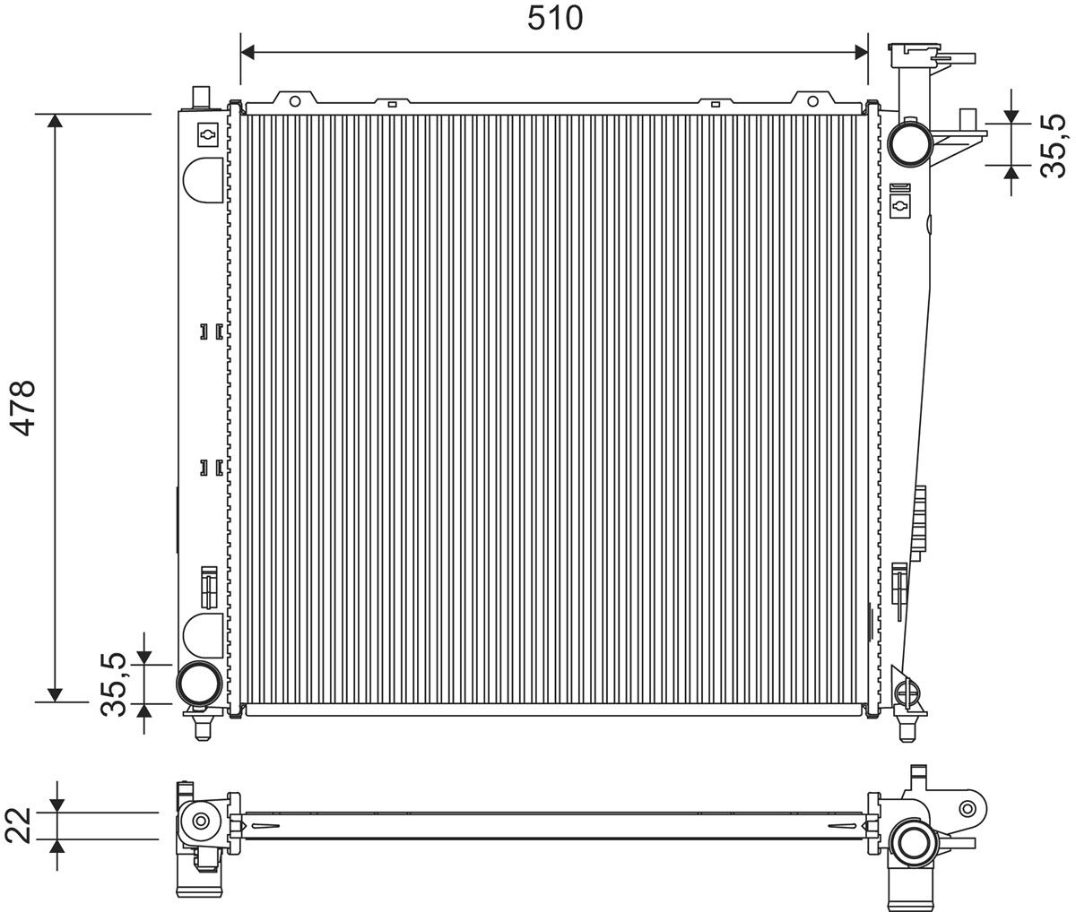 Radiator, racire motor VALEO 701375