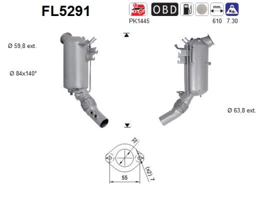 Filtr sadzy / filtr cząstek stałych, układ wydechowy AS 18328596378