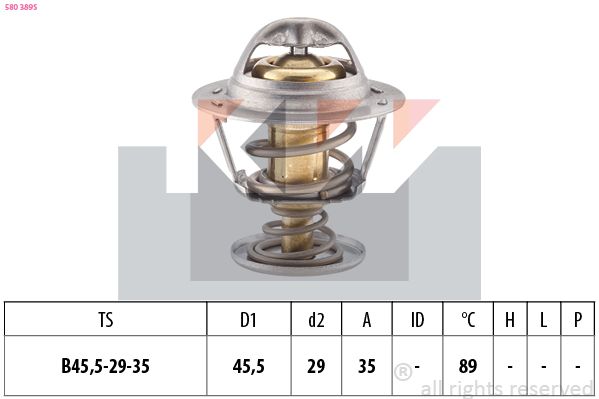 Termostat, środek chłodzący KW 580 389S