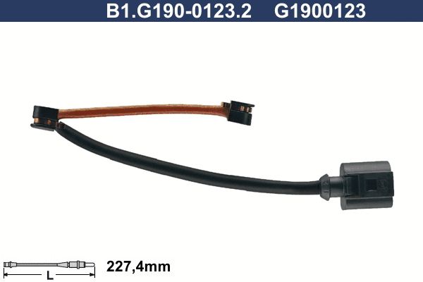 Styk ostrzegawczy, zużycie okładzin hamulcowych GALFER B1.G190-0123.2