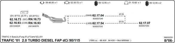 Układ wydechowy IMASAF 566000291