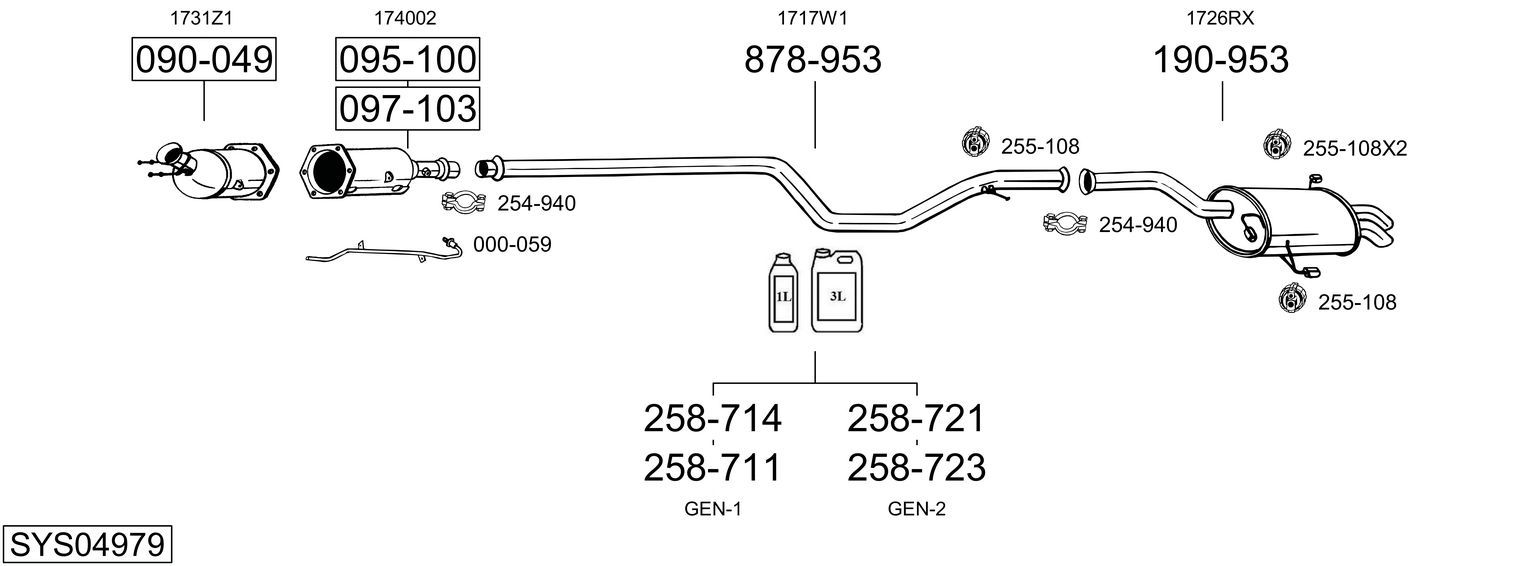 Układ wydechowy BOSAL SYS04979