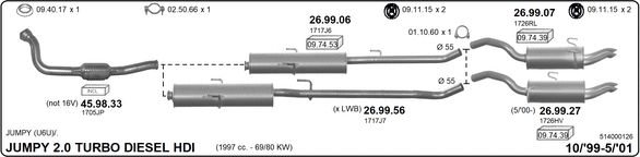 Układ wydechowy IMASAF 514000126