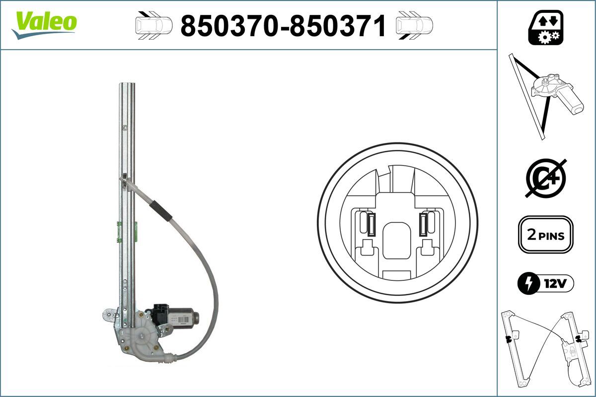 Mecanism actionare geam VALEO 850370
