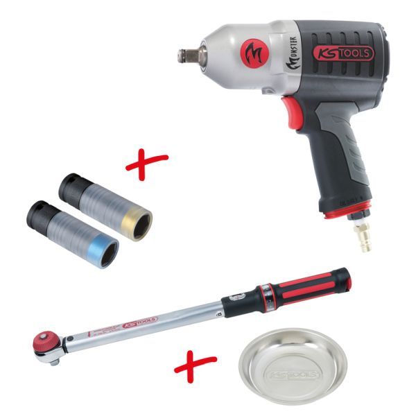 Levně Rázový šroubovák-sada (stlačený vzduch) KS TOOLS 515.1255
