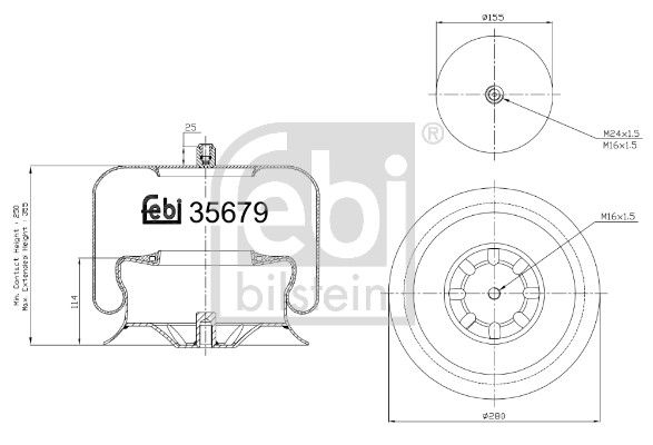 Burduf, suspensie pneumatica FEBI BILSTEIN 35679