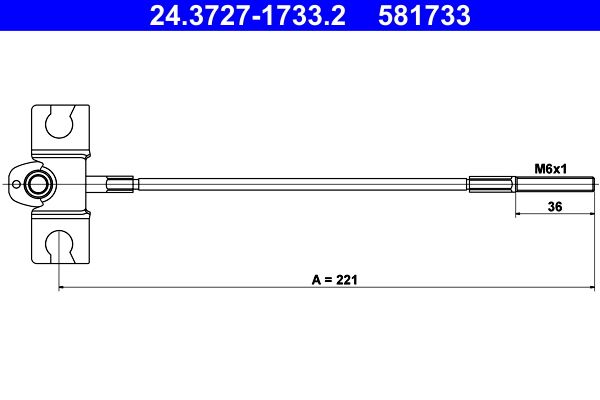 Cablu, frana de parcare ATE 24.3727-1733.2