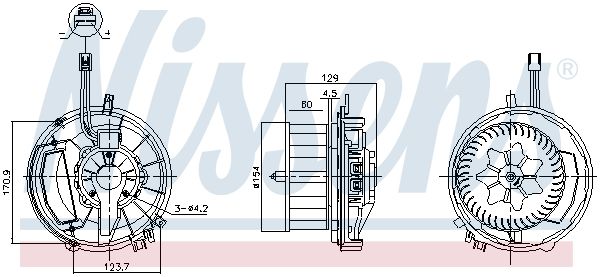 Vnútorný ventilátor NISSENS 87524