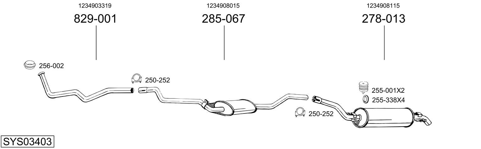 Układ wydechowy BOSAL SYS03403