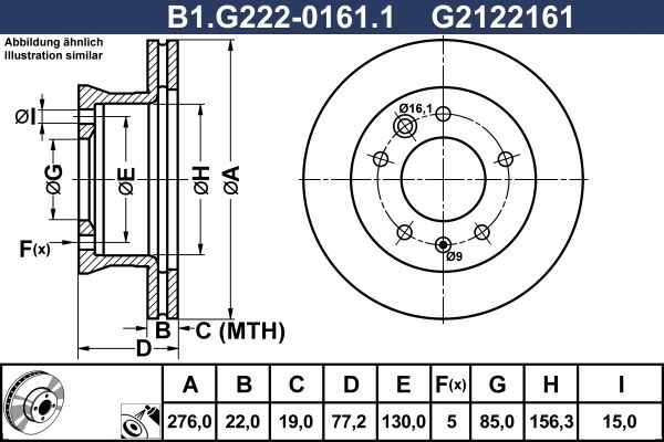Tarcza hamulcowa GALFER B1.G222-0161.1