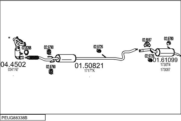 Układ wydechowy MTS PEUG88338B058571